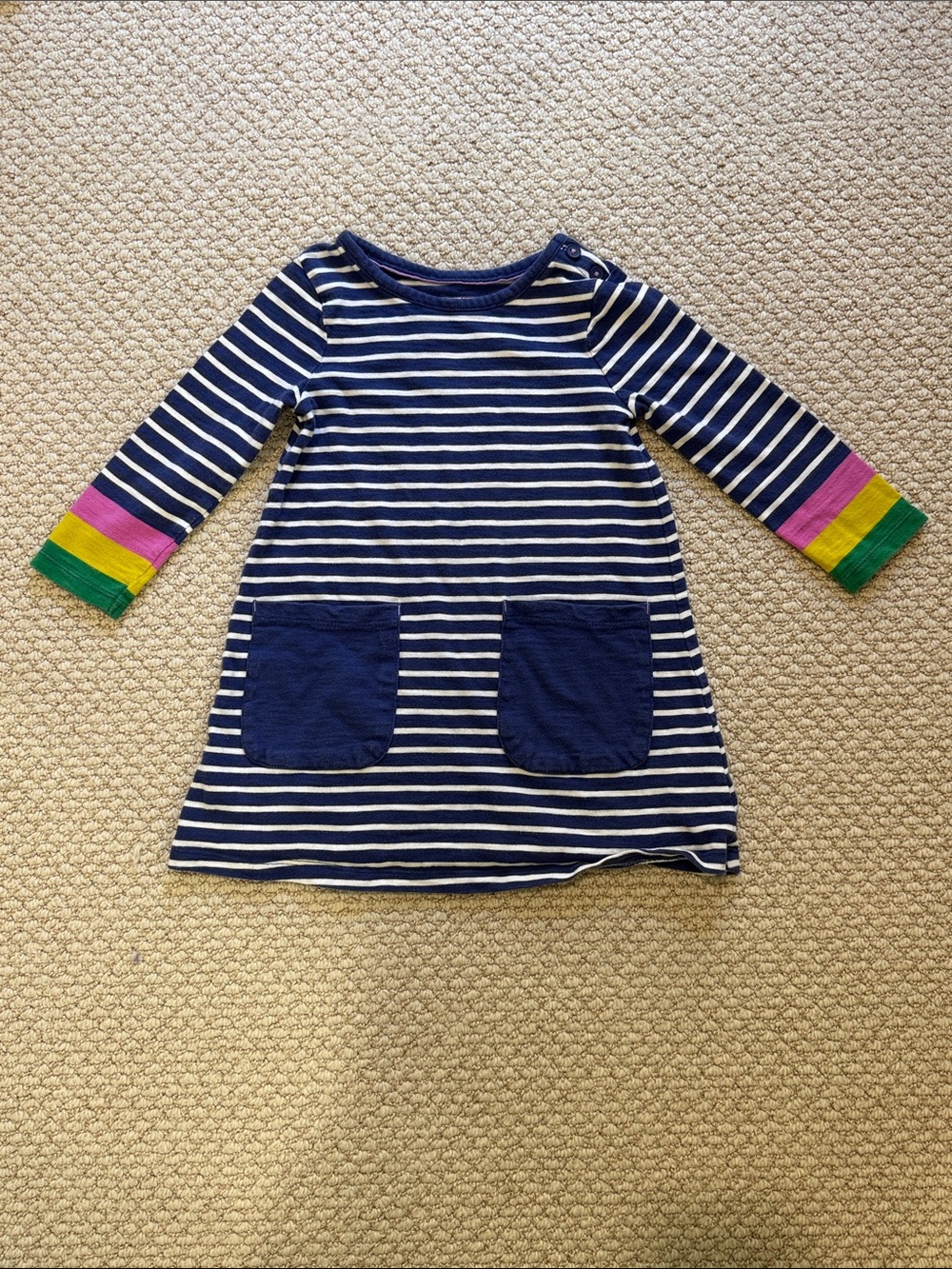Mini Boden Striped Long Sleeve Play Dress sz 2-3T